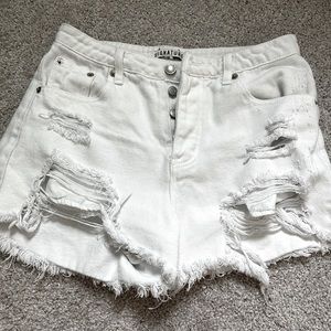 White Jean Shorts